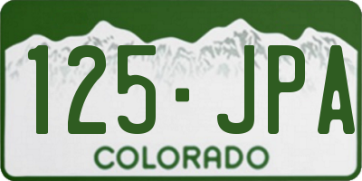 CO license plate 125JPA