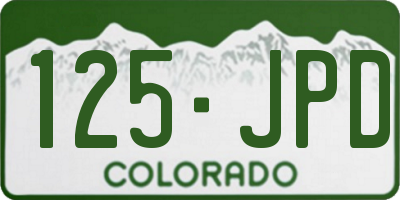 CO license plate 125JPD