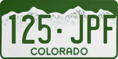 CO license plate 125JPF