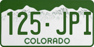 CO license plate 125JPI