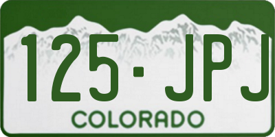 CO license plate 125JPJ
