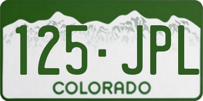 CO license plate 125JPL