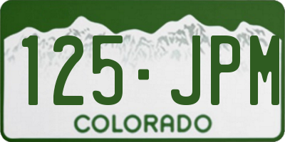 CO license plate 125JPM