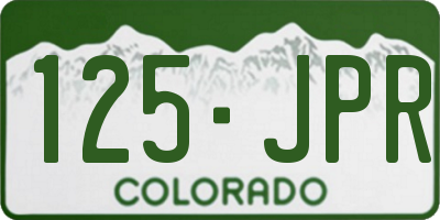 CO license plate 125JPR