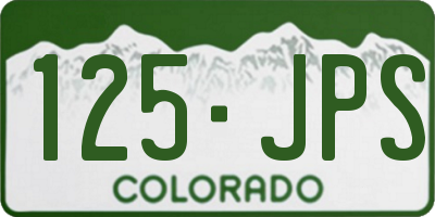 CO license plate 125JPS