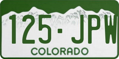 CO license plate 125JPW