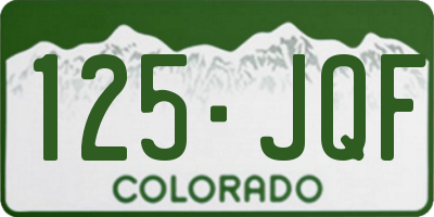 CO license plate 125JQF