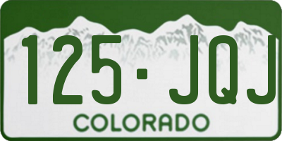 CO license plate 125JQJ