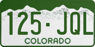 CO license plate 125JQL