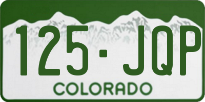 CO license plate 125JQP