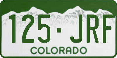 CO license plate 125JRF