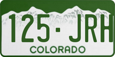 CO license plate 125JRH