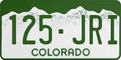 CO license plate 125JRI