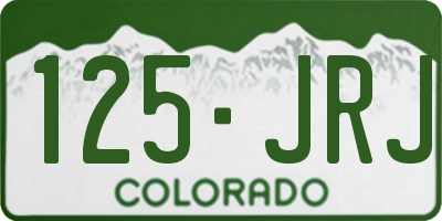 CO license plate 125JRJ