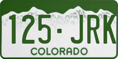 CO license plate 125JRK