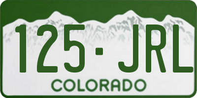 CO license plate 125JRL