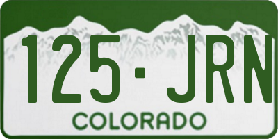 CO license plate 125JRN