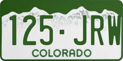 CO license plate 125JRW