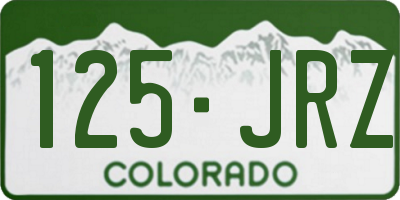 CO license plate 125JRZ