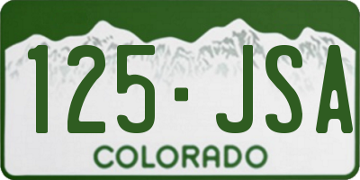 CO license plate 125JSA