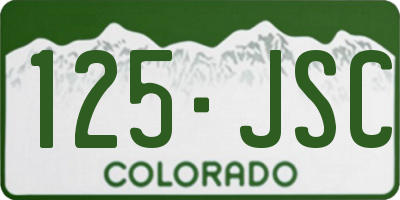 CO license plate 125JSC