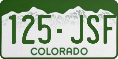 CO license plate 125JSF