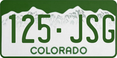 CO license plate 125JSG