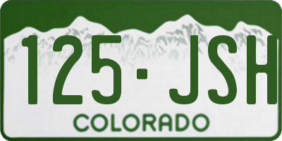CO license plate 125JSH