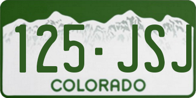 CO license plate 125JSJ