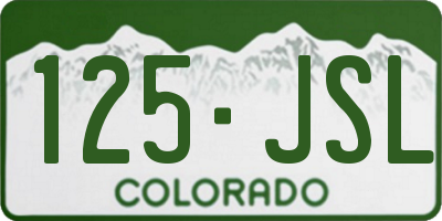 CO license plate 125JSL