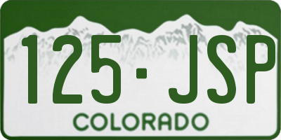 CO license plate 125JSP
