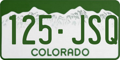 CO license plate 125JSQ