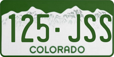 CO license plate 125JSS