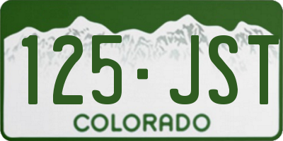 CO license plate 125JST