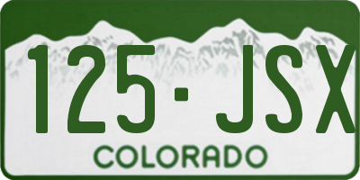 CO license plate 125JSX