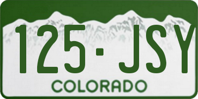 CO license plate 125JSY