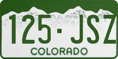 CO license plate 125JSZ
