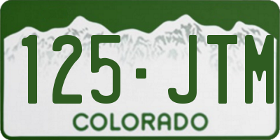 CO license plate 125JTM