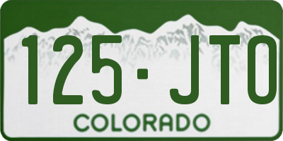 CO license plate 125JTO