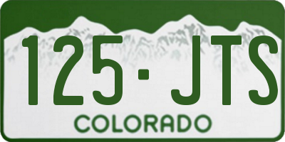 CO license plate 125JTS