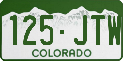 CO license plate 125JTW