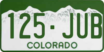 CO license plate 125JUB
