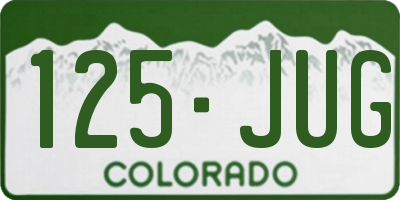 CO license plate 125JUG
