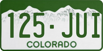 CO license plate 125JUI