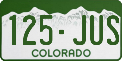 CO license plate 125JUS