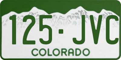 CO license plate 125JVC