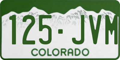 CO license plate 125JVM