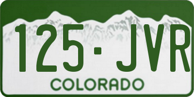CO license plate 125JVR