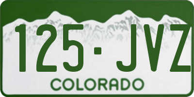 CO license plate 125JVZ