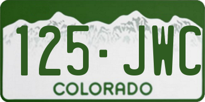 CO license plate 125JWC